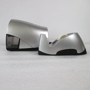 STAPLES ELECTRIC PENCIL SHARPENER + TAPE DISPENSER DESK SET